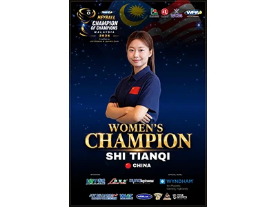 Prosit Lil Shi Tianqi Miċ-Ċina, iċ-Champion tan-Nisa taċ-Champion tal-Heyball...